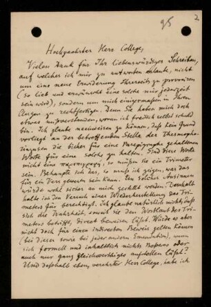 Nr. 2. Brief von Victor Carl Jernstedt an Ulrich von Wilamowitz-Moellendorff. Sankt Petersburg, 22.4.1895