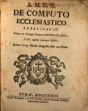 De computo ecclesiastico exercitatio