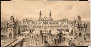Volkstheater Schinkelwettbewerb 1892: Perspektivische Ansicht
