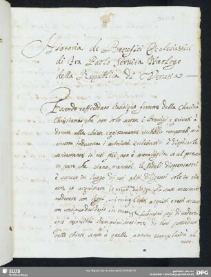[Text:] Trattato delle materie beneficiarie
