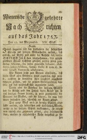 Den 15. des Märzmondes XXI. Stück