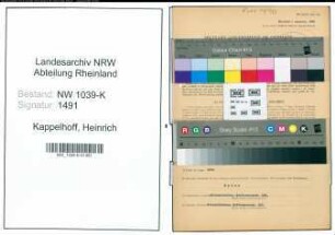 Entnazifizierung Heinrich Kappelhoff , geb. 17.02.1895 (Angestellter)