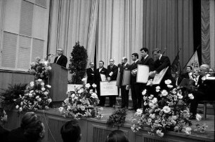Freisprechungsfeier der Kreishandwerkerschaft Karlsruhe für die Jungmeister und Jung-Gesellen des Jahres 1969 im Großen Saal der Stadthalle.