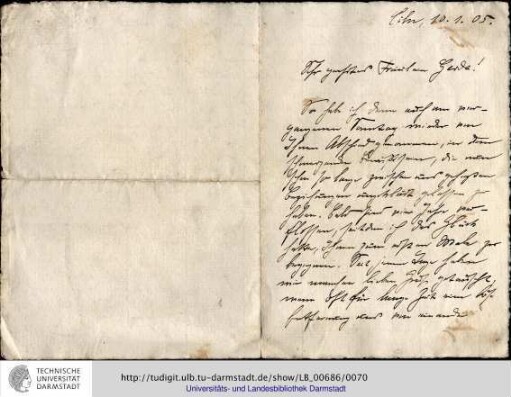 Brief vom 10.01.1905