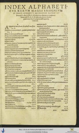 Index Alphabeticus