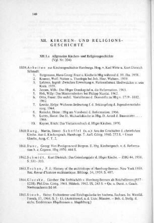 XII.1.a Allgemeine Kirchen- und Religionsgeschichte