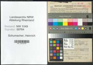 Entnazifizierung Heinrich Schumacher , geb. 26.03.1893 (Werkmeister)