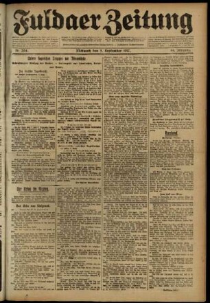 Ausgabe vom Mittwoch, den 05. September 1917.