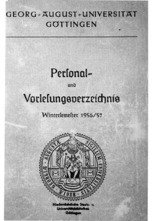 WS 1956/57: Personal- und Vorlesungsverzeichnis ...