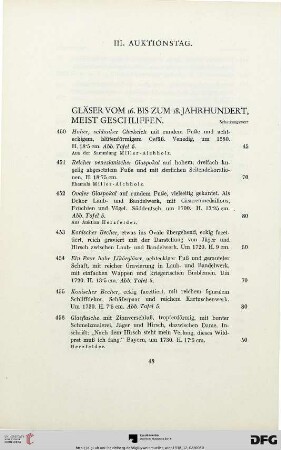 III. Auktionstag (Nr. 450-633)