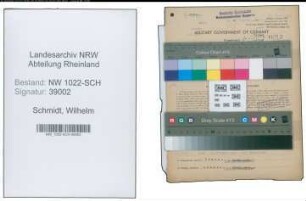 Entnazifizierung Wilhelm Schmidt , geb. 08.02.1897 (Lademeister)