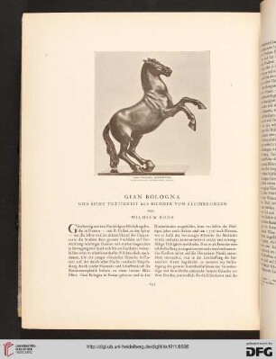 Gian Bologna und seine Thätigkeit als Bildner von Kleinbronzen