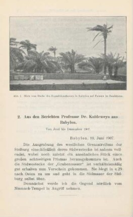 2. Aus den Berichten Professor Dr. Koldeweys aus Babylon