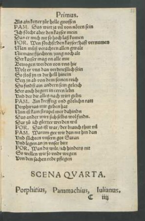 Scena Quarta. Porphirius, Pammachius, Iulianus.