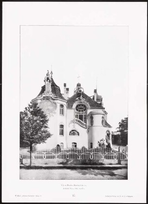 Villa Karcher Allee, Dresden: Ansicht (aus: Moderne Neubauten, 4.Jg., 1898ff, hrsg. W. Kick)