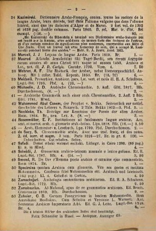 Antiquarischer Anzeiger von Felix Schneider in Basel. 63. 1884