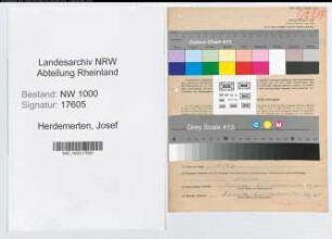 Entnazifizierung Josef Herdemerten, geb. 12.06.1891 (Justizwachtm.)
