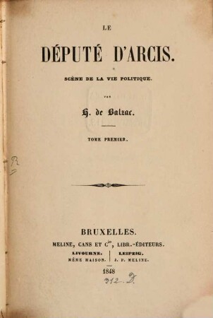 Le député d'arcis : scène de la vie politique, 1. L' élection