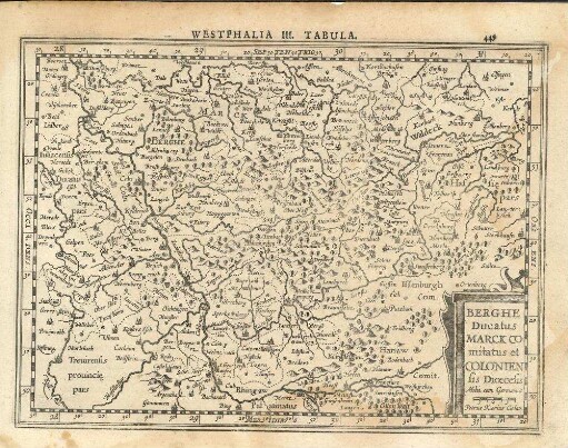 Berghe Ducatus Marck Comitatus et Coloniensis Dioecesis