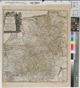 Westfälischer Kreis Territorialkarte 1789 8 geogr. Meilen = 7,1 cm 52 x 46,5 farb. Stich: Nürnberg Homann F. L. Güssefeld