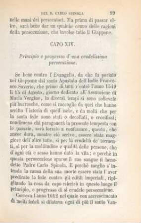 Capo XIV. Principio e progresso d' una crudelissima persecuzione