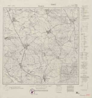 2958 (alte Nr.: 1491) Granow, Meßtischblatt (4cm - Karte)