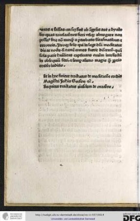 Sequitur tractatus eisdem de oratione.