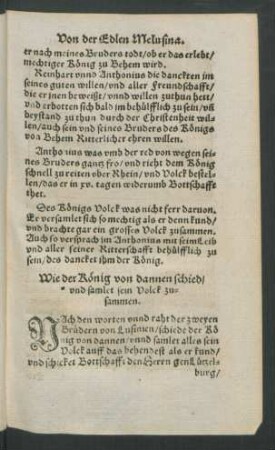 Wie der König von dannen schied/ und samlet sein Volck zusammen.