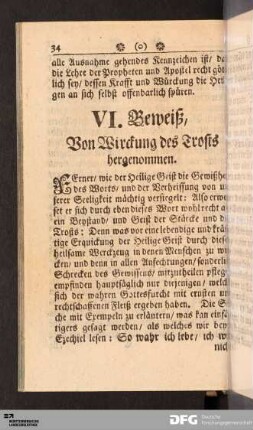 VI. Beweiß, Von Wirckung des Trosts hergenommen.