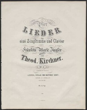 Vier Lieder : für e. Singst. mit Begl. d. Pianoforte ; op. 4