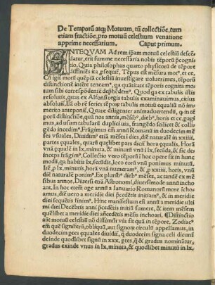 De Temporum atque Motuum, tum collectione, tum etiam fractione, pro motuum celestium venatione apprime necessarium. Caput primum.