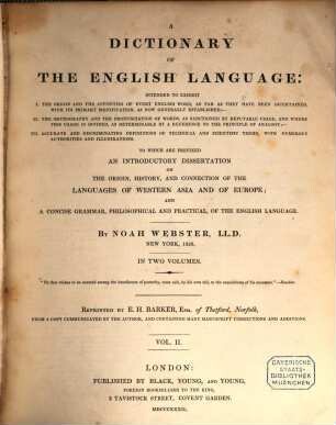 A dictionary of the English language : intended to exhibi ... ; in two volumes. 2