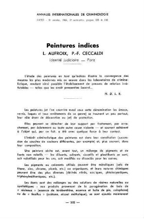 305-310, Peintures indices