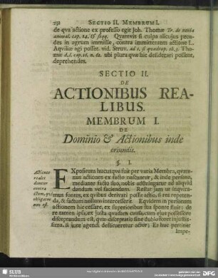 Sectio II. De Actionibus Realibus