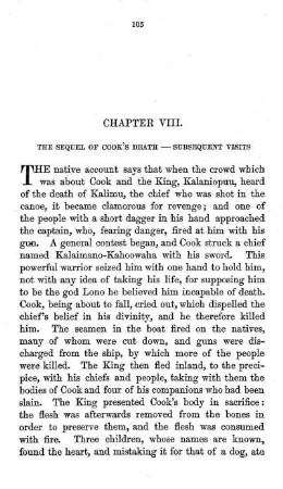 THE SEQUEL OF COOK'S DEATH - SUBSEQUENT VISITS . .