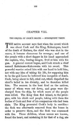 THE SEQUEL OF COOK'S DEATH - SUBSEQUENT VISITS . .