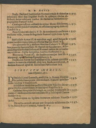 Libri Cum Medici, tum Chymici, etc.