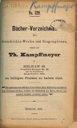Bücher-Verzeichniss. 329. 1891