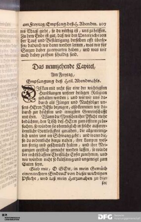Das neunzehende Capitel, Am Freytag, Empfangung deß Heil. Abendmahls
