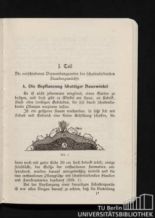 A. Die Bepflanzung schattiger Hauswinkel