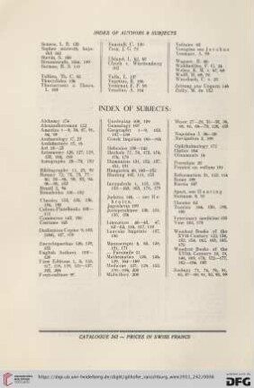 Index of Subjects