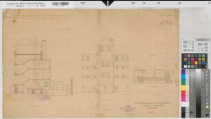 Arnsberg, Amtsgericht, Altbau, Schnitt und Lageplan