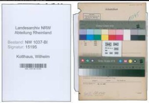 Entnazifizierung Wilhelm Kotthaus , geb. 29.01.1897 (Mechaniker)