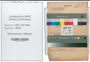 Entnazifizierung Wilhelm Zimmermann , geb. 24.01.1891 (Angestellter)