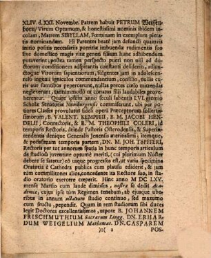 Fridem. Bechmannus, s. s. theol. doctor, et professor publ. collegii theol. senior, et h. t. decanus, L. S. D. : [Programma quo disputationem inauguralem Jo. Weissenbornii de pastore, in quantum coram tribunali divino teneatur pro grege, indicit]