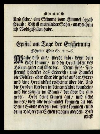 Epistel am Tage der Erscheinung Christi ...