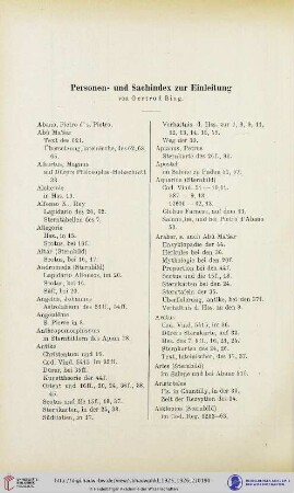 Personen- und Sachindex zur Einleitung