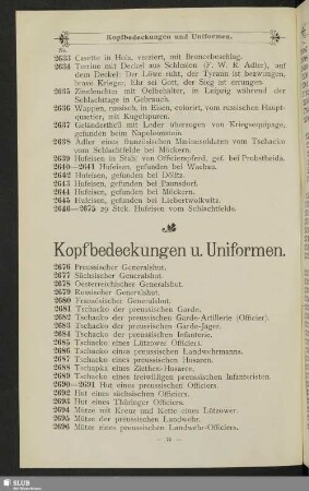 Kopfbedeckungen u. Uniformen