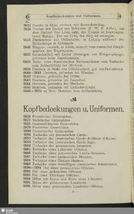 Kopfbedeckungen u. Uniformen