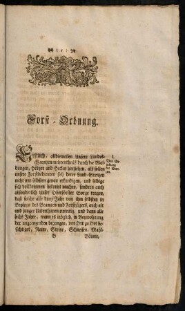 5-31, Forst-Ordnung.